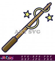 Harry Potter Magic Wand With Stars SVG