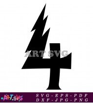 Number Four Lightning Bolt Style SVG