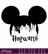 Mickey Mouse Hogwarts Castle Illustration SVG