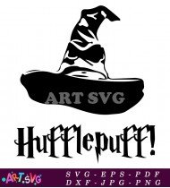 Hufflepuff House Crest Design In Silhouette SVG