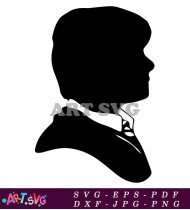 Silhouette of Harry Potter in Formal Attire SVG