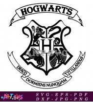 Hogwarts Crest With Dragon And Eagle SVG