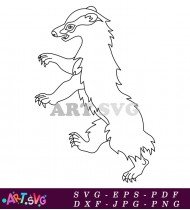 Badger Silhouette Design With Detailed Claws SVG