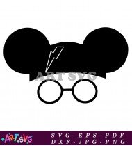 Mickey Mouse Ears with Glasses Halloween Costume SVG