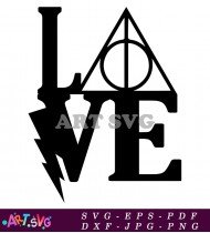 The Deathly Hallows Love Heart Design SVG