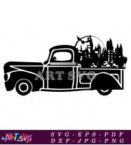 Vintage Pickup Truck Illustration SVG