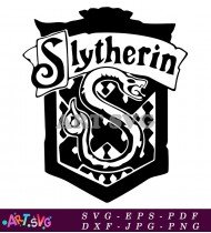 Slytherin House Crest Harry Potter Design Vector SVG 1