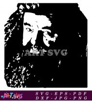 Silhouette of a Man With a Beard SVG