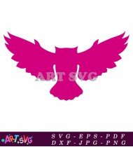 Pink Owl Flying Silhouette Design SVG