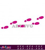 Pink Footprint Pattern Background SVG