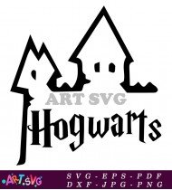 Hogwarts Logo Black And White Harry Potter SVG