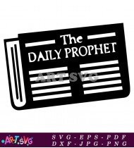 Daily Prophet Newspaper Black And White Harry Potter SVG