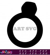 Simple Black Ring Outline for Wedding Clipart SVG