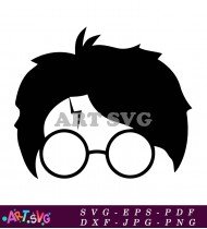 Harry Potter Silhouette With Scar And Glasses SVG 1