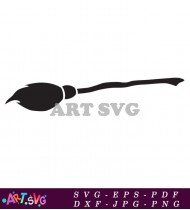 Black And White Illustration Of A Broom SVG