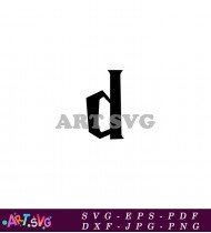 Black Gothic Letter D Alphabet Font SVG