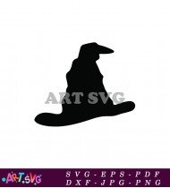 Halloween Witch Hat Black and White Design SVG 2