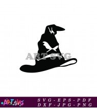 Halloween Witch Hat Black and White Design SVG 3