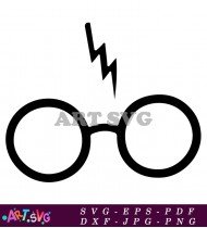 Harry Potter Round Glasses Outline Design SVG