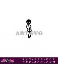 Black And White Snake Silhouette With Two Tails SVG