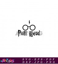 Potts Head Logo Glasses And Lightning Bolt SVG