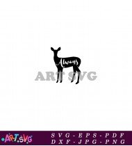 Deer Silhouette with Always Vector Art SVG