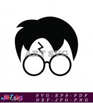 Harry Potter Character Silhouette With Glasses SVG 3