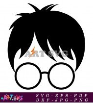 Harry Potter Character With Lightning Bolt Scar SVG 2