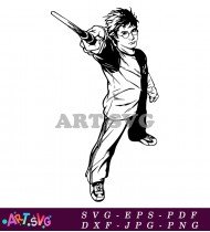 Black And White Harry Potter Clipart SVG 1