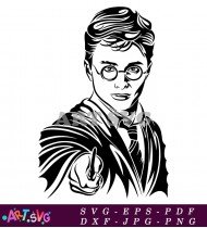 Black And White Harry Potter Clipart SVG 2