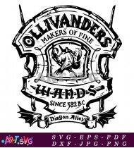 Ollivanders Makers Of Fine Wands Black And White SVG