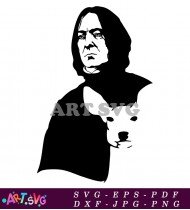 Snape Harry Potter Wizard Black And White SVG