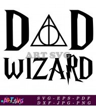 Dad Wizard Silhouette Design Printable SVG File