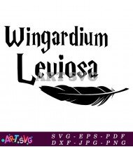 Wingardium Leviosa Spell Feather Design SVG