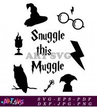 Snuggle This Muggle Key Glasses Mug SVG