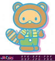 Adorable Hello Kitty with brown bear friend. SVG