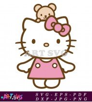 Hello Kitty With Pink Dress Angel Wings SVG