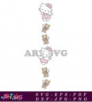 Hello Kitty Angel Wings Repeating Pattern SVG