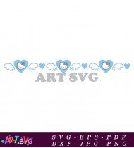 Hello Kitty Blue Wings Repeating SVG 1