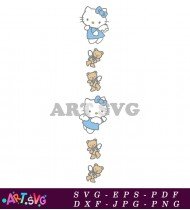 Repeating Hello Kitty Blue Wings Design SVG