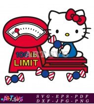 Hello Kitty Weighing Red Scale Cartoon SVG