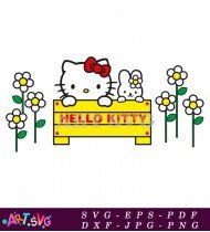 Kitty Holding Box Hello Kitty Wooden Sign SVG