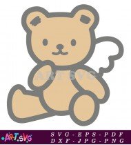 Adorable Brown Teddy Bear Wings SVG