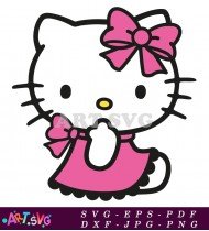 Cute Hello Kitty Pink Dress Design SVG