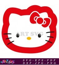 Hello Kitty Red Circle Cartoon SVG