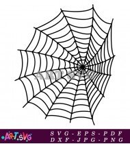 Black Spider Web Silhouette Halloween SVG