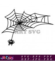 Black And White Spider Web Halloween Clipart SVG 4