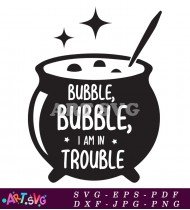 Bubble Trouble Halloween Cauldron Design SVG