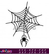 Spider Web and Spider Halloween SVG Design