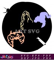 Witch Halloween Silhouette SVG Cut File